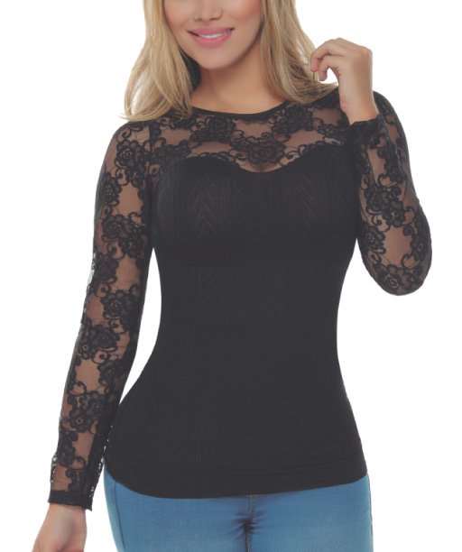 Ref. 5025 Shaping top lycra with lace